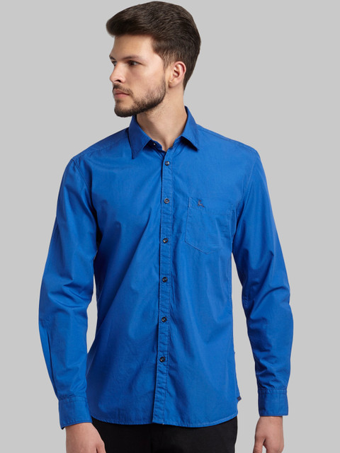 

Parx Men Blue Slim Fit Opaque Casual Shirt
