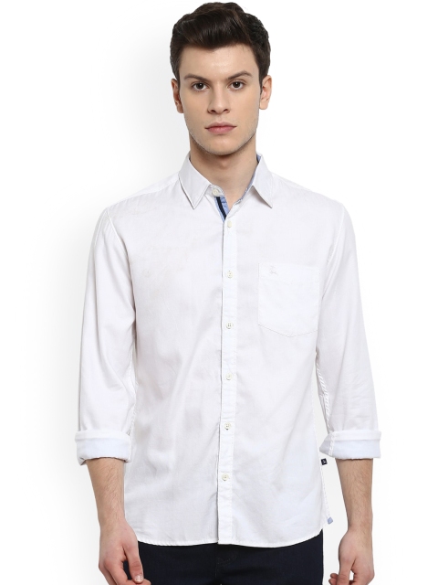 

Parx Men White Slim Fit Opaque Casual Cotton Shirt