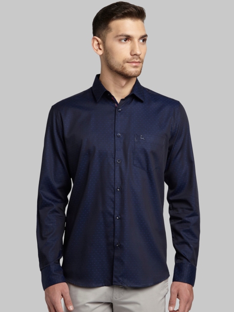

Parx Men Navy Blue Slim Fit Printed Casual Shirt