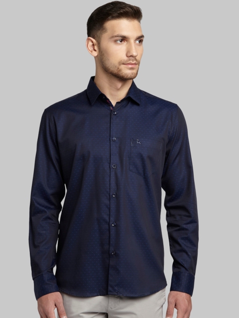 

Parx Men Navy Blue Slim Fit Printed Cotton Casual Shirt