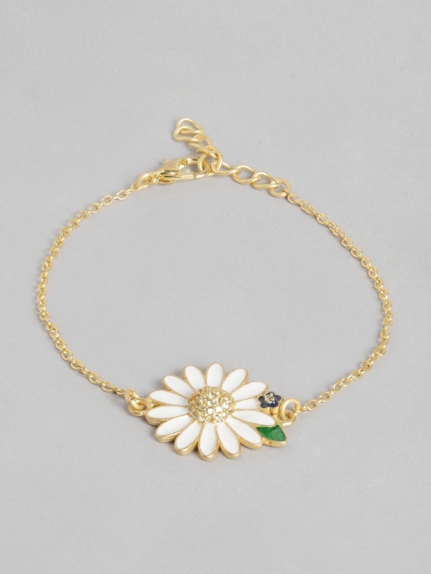 

BrashBug Gold-Plated White CZ Enamelled Wraparound Bracelet