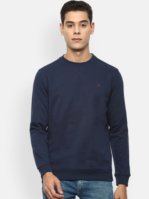 

Van Heusen Sport Men Navy Blue Solid Round Neck Sweatshirt