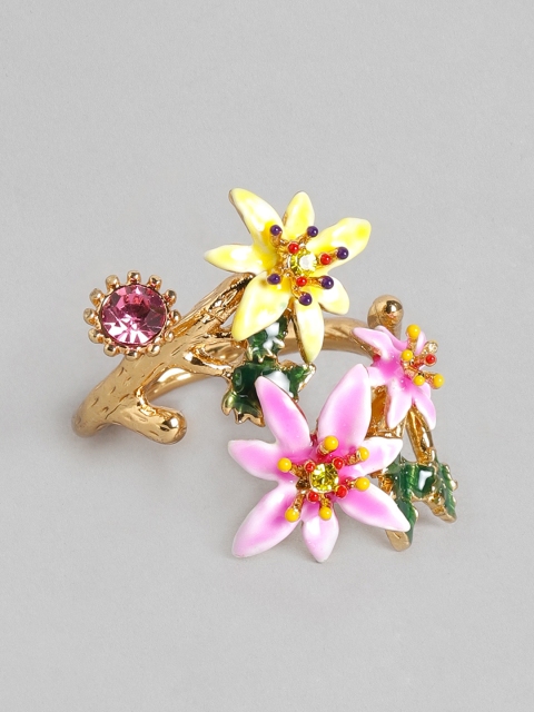 

BrashBug Multicoloured Floral Finger Ring, Multi
