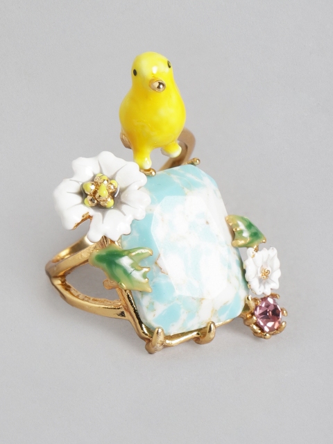 

BrashBug Multicoloured Floral & Bird Finger Ring, Multi