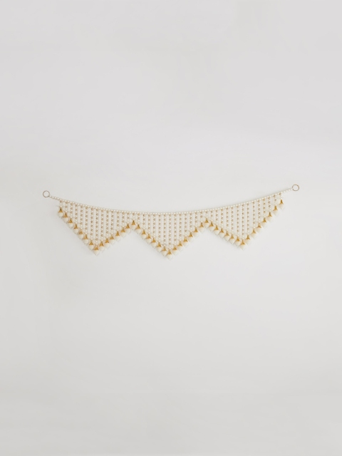 

Home Centre White & Gold-Toned Embellished Door Toran