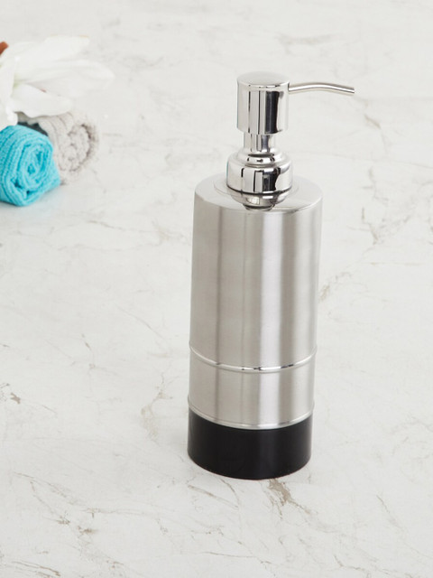 

Home Centre Grey Radance Silver Solid Metal Lotion & Soap Dispenser