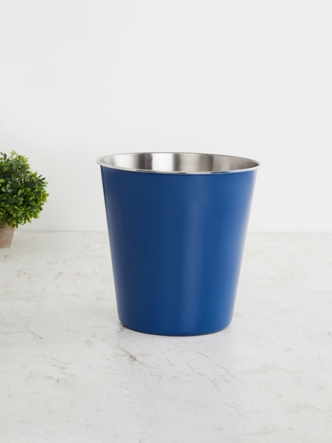 

Home Centre Blue Stainless Steel Open Waste Bin - 25x16.5cm
