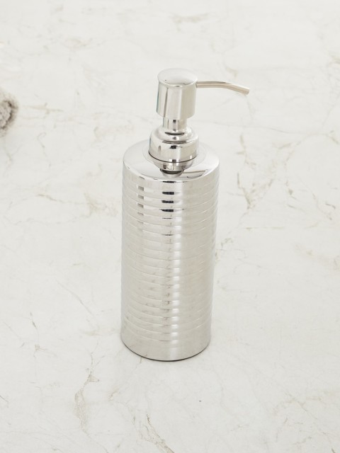 

Home Centre Blue Radance Silver Textured Metal Soap Dispenser - 260ml