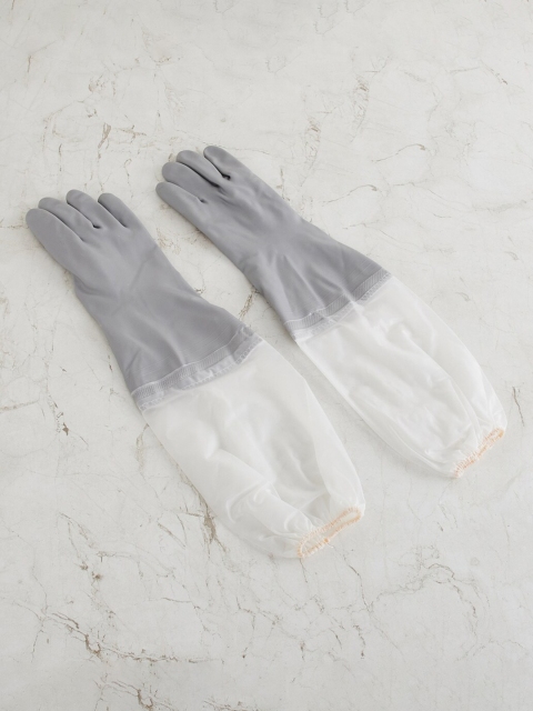 

Home Centre Set Of 2 Grey & White Colourblocked Cleaning Gloves