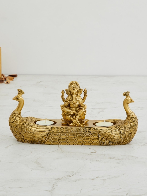 

Home Centre Gold-Toned Ganesh Figurine With T-Light Holder