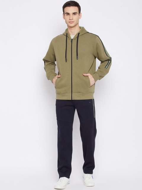 

Okane Men Olive Green & Navy Blue Solid Tracksuits