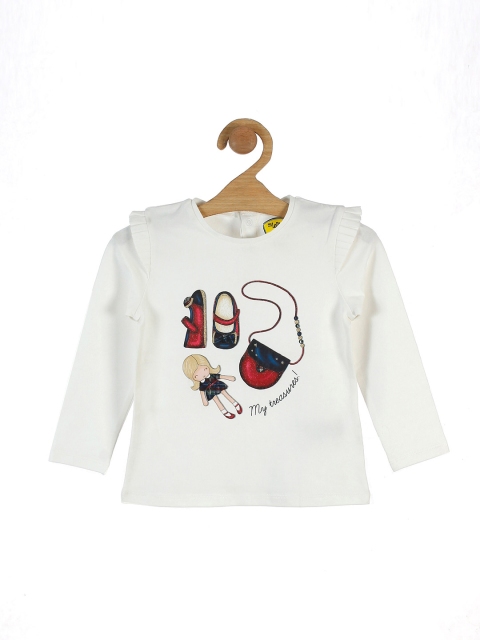 

Lil Lollipop White Printed Regular Top
