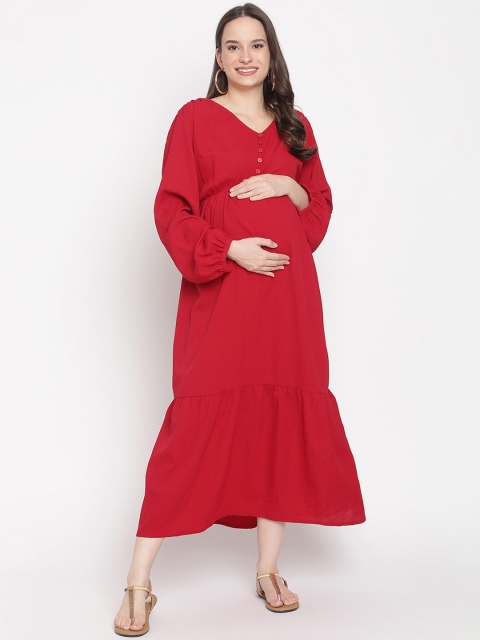 

The Vanca Green Maternity Nursing Maxi Dress
