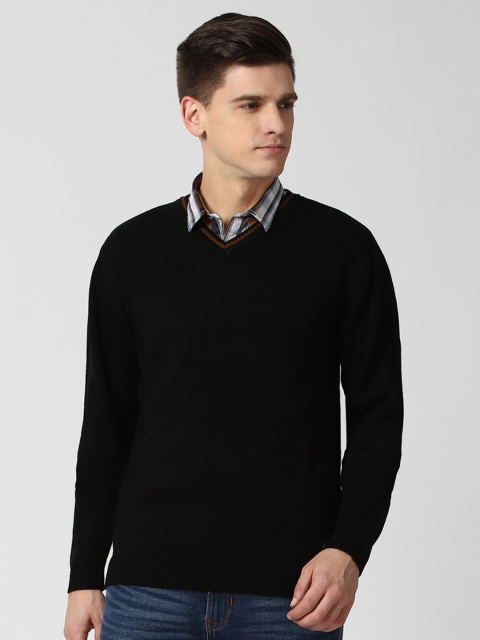 

Peter England Casuals Men Black Solid Acrylic Pullover