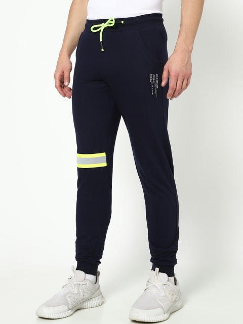 

Bewakoof Men Navy Blue Solid Pure Cotton Joggers