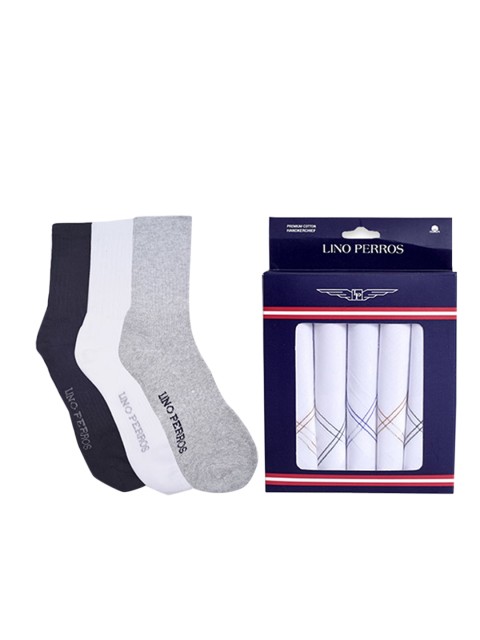 

Lino Perros Men Set Of 9 Cotton Socks With Handkerchiefs, Multi