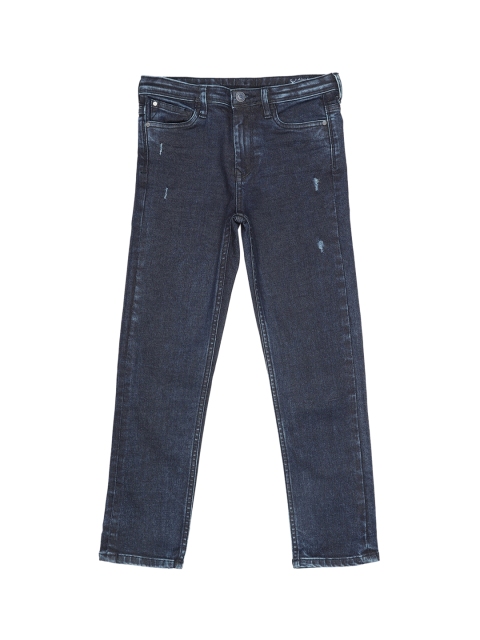 

Allen Solly Junior Boys Navy Blue Low Distress Light Fade Stretchable Jeans