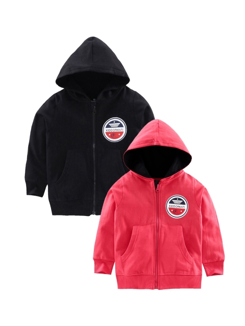 

KiddoPanti Boys Pack of 2 Hooded Sweatshirt, Coral