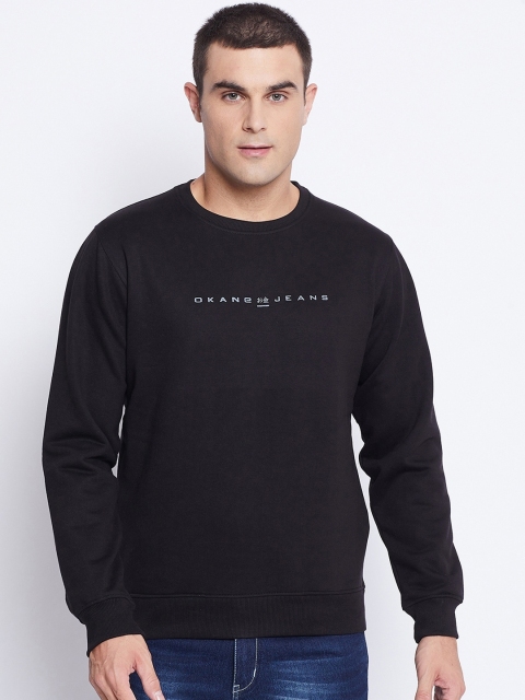 

Okane Men Black Solid Sweatshirt