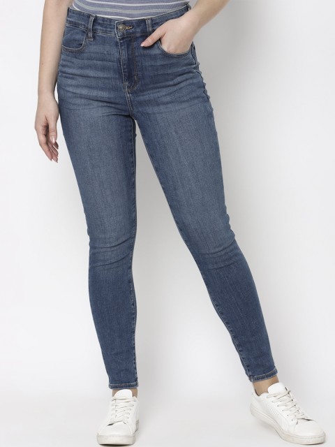 

AMERICAN EAGLE OUTFITTERS Women Blue Slim Fit High-Rise Light Fade Stretchable Jeans