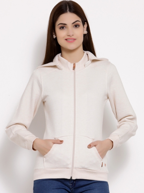 

Juelle Women Off White Hooded Sweatshirt