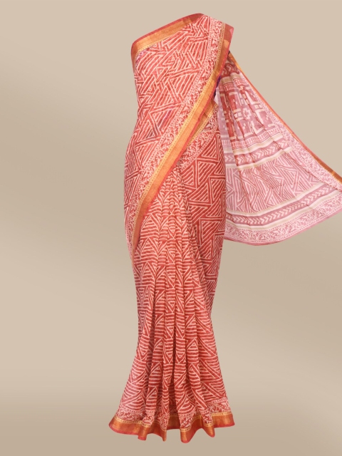 

The Chennai Silks Burgundy & White Fusion Bhagalpuri Saree