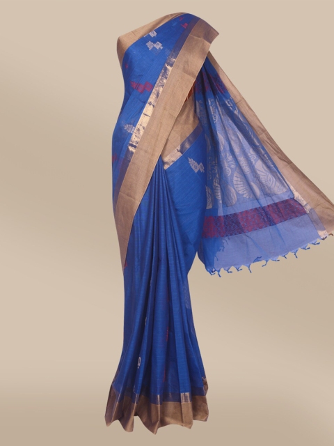 

The Chennai Silks Navy Blue Woven Design Kovai Silk Cotton Saree