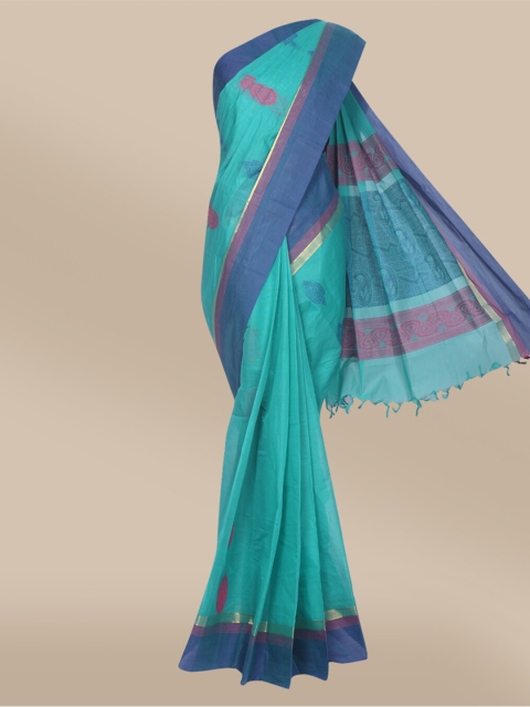 

The Chennai Silks Women Green Woven Design Kovai Silk Cotton Saree