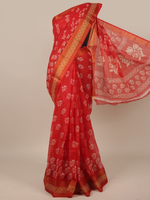 

Pothys Red & White Ethnic Motifs Printed Saree