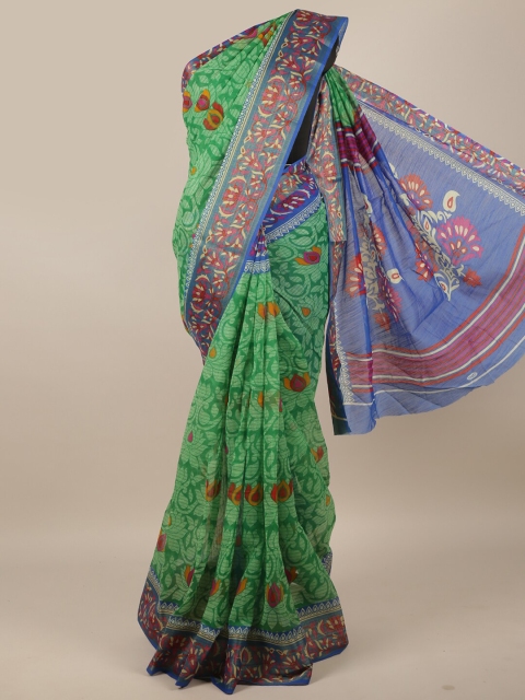 

Pothys Green & Blue Ethnic Motifs Saree