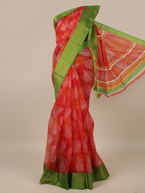 

Pothys Red & White Floral Saree