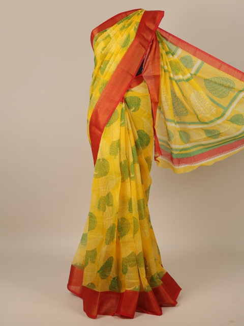 

Pothys Yellow & Red Ethnic Motifs Saree