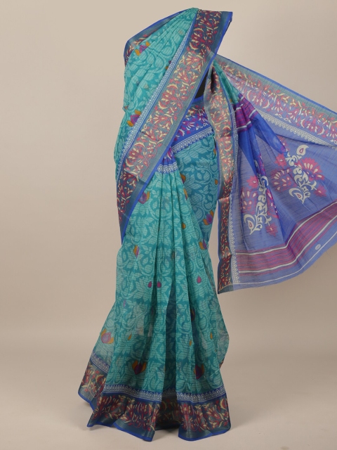 

Pothys Blue & Green Floral Saree