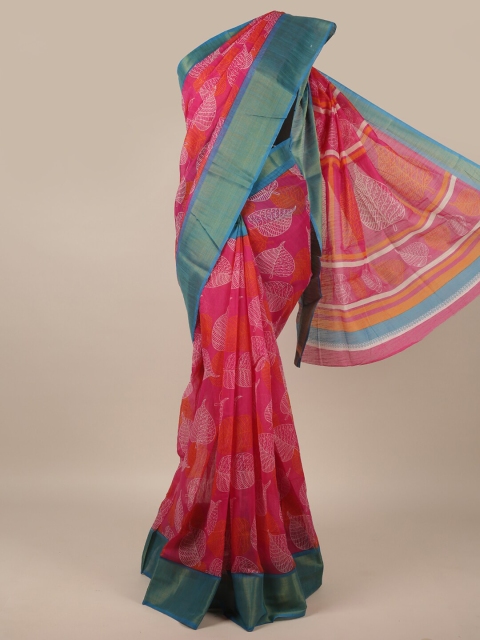 

Pothys Women Pink Printed Cotton Blend Saree