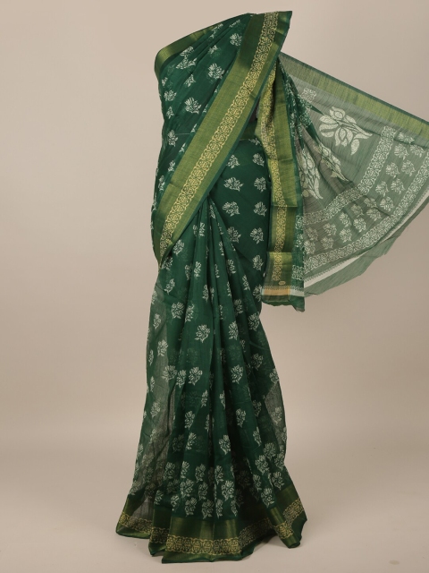 

Pothys Green & White Floral Saree