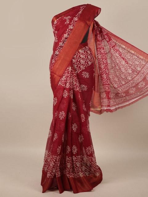 

Pothys Maroon & White Floral Saree