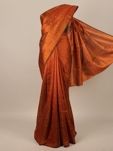 

Pothys Rust Ethnic Motifs Brasso Printed Jute Silk Saree