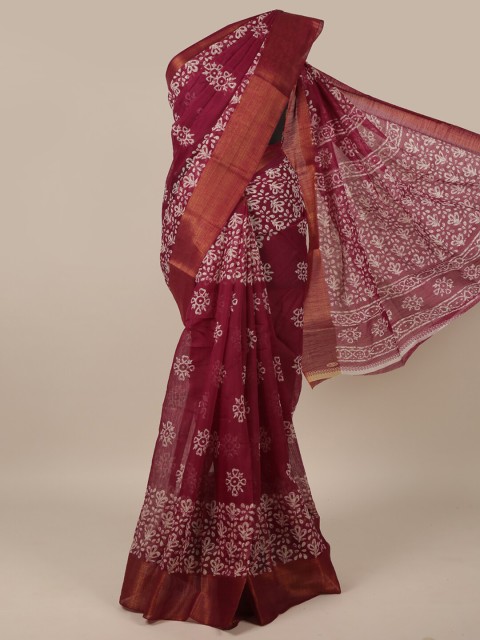 

Pothys Purple & White Ethnic Motifs Saree