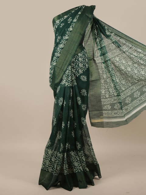 

Pothys Green & White Ethnic Motifs Saree