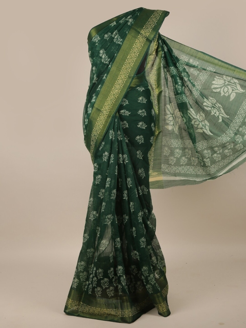 

Pothys Women Green Printed Cotton Blend Saree
