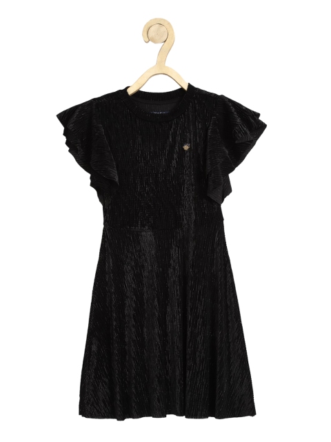 

Allen Solly Junior Girls Black Solid Round Neck Fit & Flare Dress