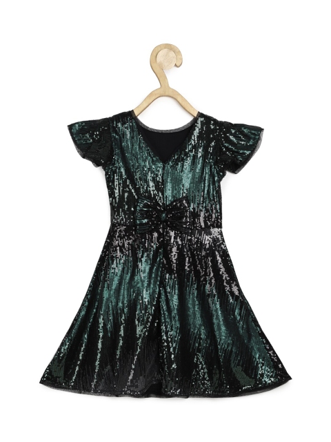 

Allen Solly Junior Girls Green A-Line Sequined Dress