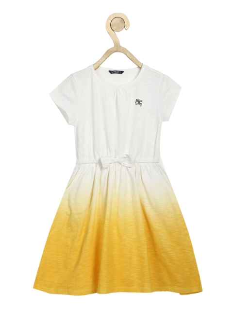 

Allen Solly Junior White & Yellow Tie and Dye Colourblocked Dress