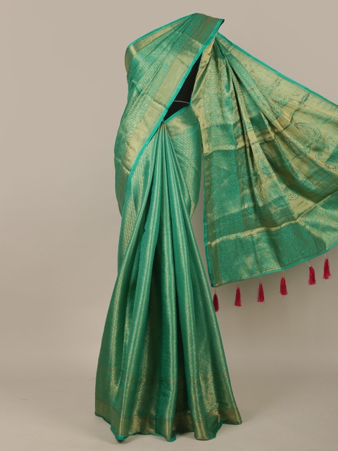 

Pothys Green & Gold Woven Design Saree