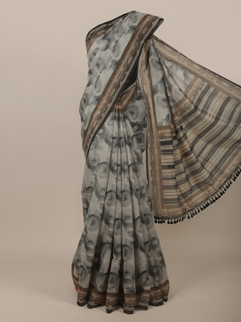 

Pothys Grey & Brown Jute Silk Saree