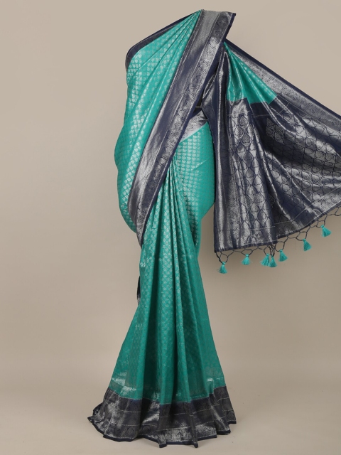

Pothys Green & Navy Blue Woven Design Zari Saree