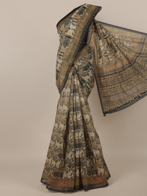 

Pothys Multi Jute Silk Abstract Printed Saree