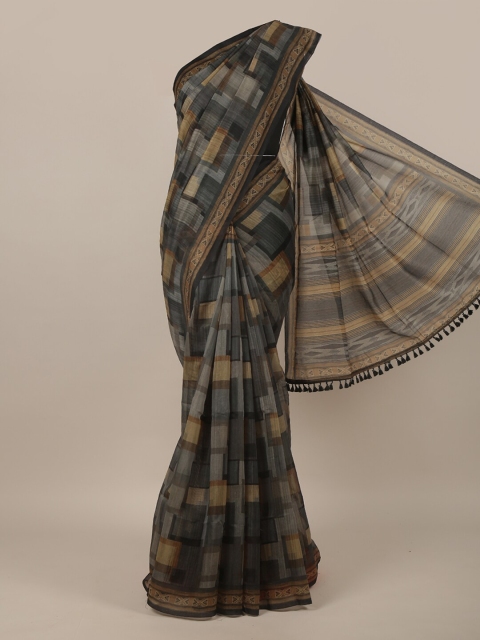 

Pothys Black & Beige Jute Silk Saree