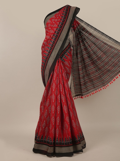 

Pothys Women Red Printed Jute Silk Saree