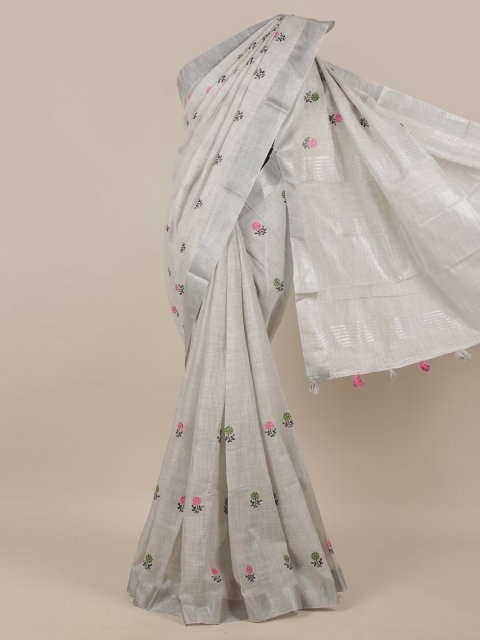 

Pothys Silver & Pink Woven Design Saree